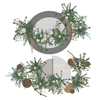 Modern Floriculture Wall 3d model