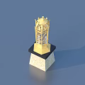 Golden Lighthouse Design Outdoor Light With Black And Beige Base Decorative Top