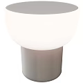 Modern Table Lamp With White Round Lampshade And Smooth Gray Base Design 3d model