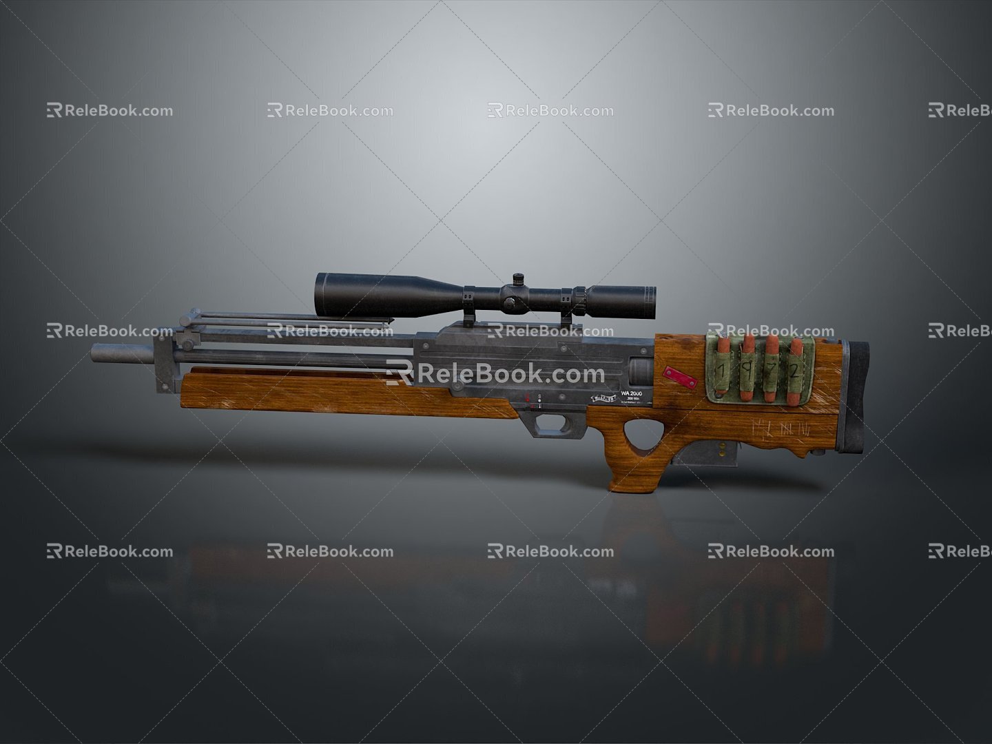 Sniper rifle sight sniper rifle sci-fi sniper rifle semi-automatic rifle combat rifle 3d model