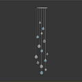 Hanging Wind Chime with Silver and Blue Balls for Daily Necessities Decoration