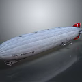 Detailed Vintage Graf Zeppelin Airship Rendering With Red Tail And Classic Design