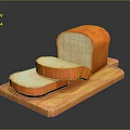 Fresh Orange Crust Bread Loaf With Sliced White Interior On Wooden Cutting Board