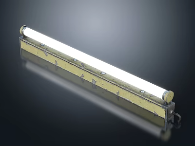 Modern Long Strip LED Wall Light With Sleek Metal Surface And Mounting Bracket 3d model