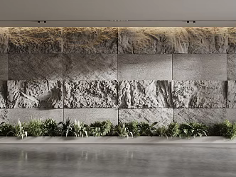 Modern rock background wall 3d model