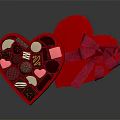 Heart Shaped Red Gift Box Filled With Assorted Chocolates And Pink Bow