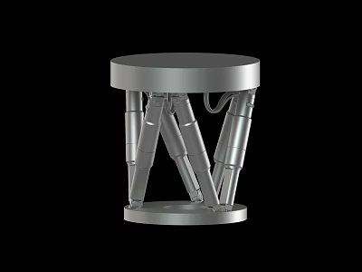 Silver Circular Top Mechanical Support Structure With Multiple Metal Legs 3d model