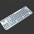 White Full Size Computer Keyboard With Modern Design And Standard Layout
