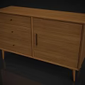 Modern Wooden TV Stand With Drawers Doors And Slim Legs Design