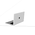 Open Apple White Laptop With Modern Sleek Design And Time Display On Screen 3d model