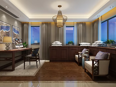 Modern Monitoring Room Interior With Multiple Screens Console And Office Chairs 3d model