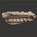 Ancient Style Stone Sculpture Carving With Textured Surface And Decorative Architectural Details