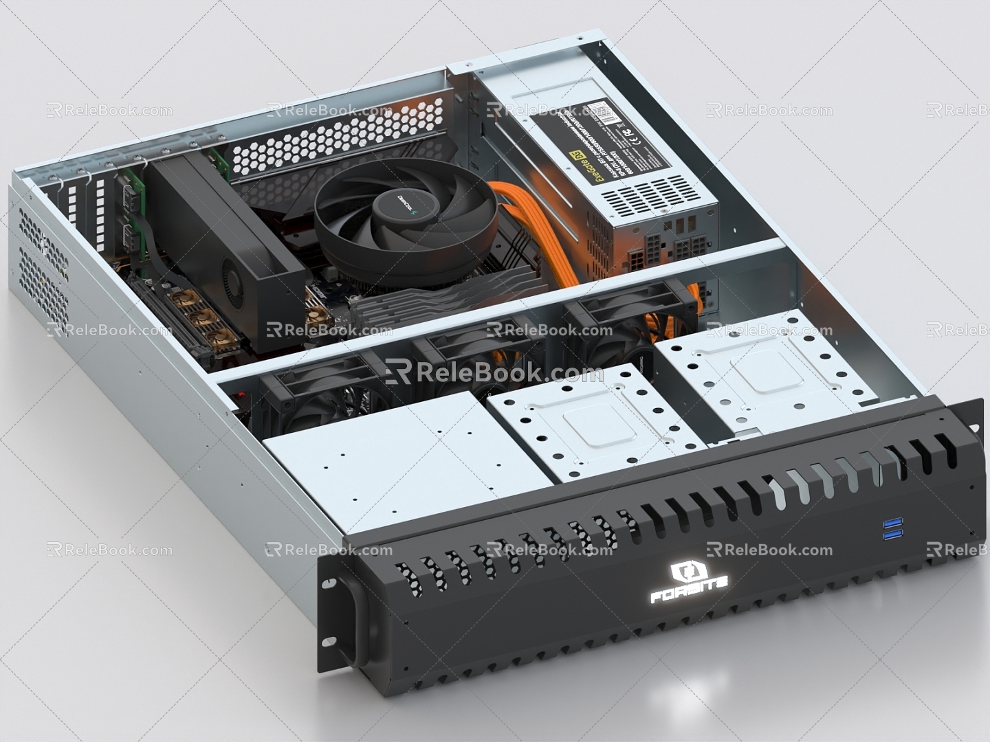 Network Server Workstation Computer Host Chassis Cabinet 3d model