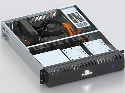 Durable Industrial Equipment with Internal Cooling Fan Circuit Board Metal Casing and Expansion Slots 3d model