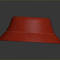 Stylish Red Felt Hat With Wide Brim And Stitching Detail On Dark Background