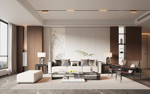 New Chinese Living Room 3d model