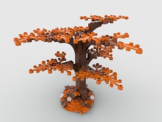 Lego toy tree maple tree yellow tree dead tree 3d model