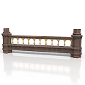 Classic Wooden Balustrade Furniture Design With Carved Details And Gold Accents