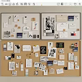 Pendant Notes Wall Blackboard Hole Board Cork Board 3d model