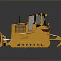 Yellow Construction Bulldozer Featuring Tracked Undercarriage And Large Front Blade 3d model