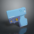 Blue Handheld Weapon Featuring Yellow Component And Modern Ergonomic Design Structure