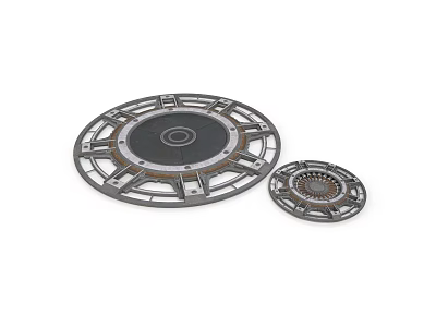 Mechanical Clutch Plates Circular Metallic Geared Disc Machinery Parts 3d model