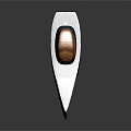 Axe With Wooden Handle And Blue Accent Metal Head On Reflective Surface