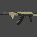 Modern Tactical Assault Rifle Featuring Black And Tan Finish With Detachable Magazine And Rail System