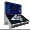 Interactive Commercial Equipment With Smart Display Screen Data Charts And Building Models 3d model