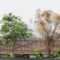 Modern landscape courtyard tree modeling tree lemon tree moss landscape sketch 3d model