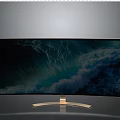 With display computer display LCD monitor computer monitor fish screen curved screen 4 screens 3d model
