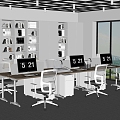 Office Desk and Chair Staff Station Computer Desk and Chair 3d model