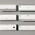 Multiple White Wall Mounted Air Conditioner Fan Units With Modern Design And Efficient Cooling 3d model