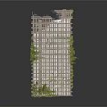 Modern Office Building with Vertical Green Gardens on Facade and Rooftop Terrace Multi Storey Design