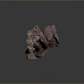 Red Layered Wooden Stone Structure With Natural Textured Surface And Patterns