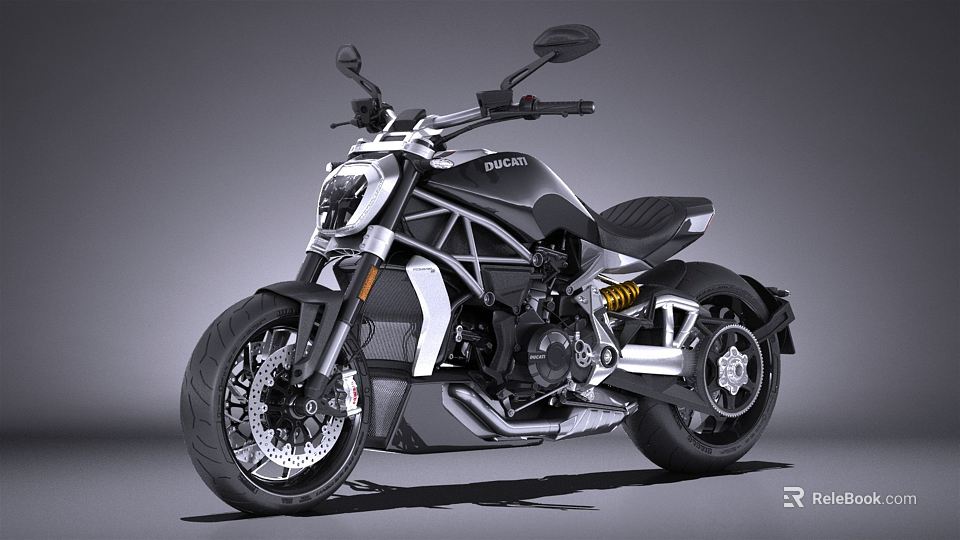 Modern Ducati Motorcycle With Black Silver Color Sleek Body Lines And Stylish Seat 3d model 