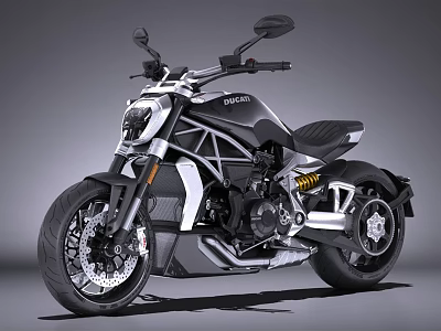 Modern Ducati Motorcycle With Black Silver Color Sleek Body Lines And Stylish Seat 3d model