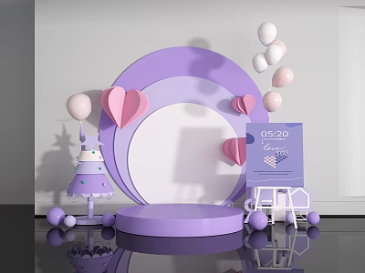 Modern Meichen Window Pin Area Photo Area Activities Meichen Layout Display Meichen Balloon Wedding Meichen Wedding Valentine's Day Meichen 3d model