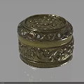 Elegant Gold Fashion Accessory Box With Intricate Patterns And Colorful Gemstones