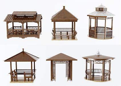 New Chinese pavilion combination 3d model