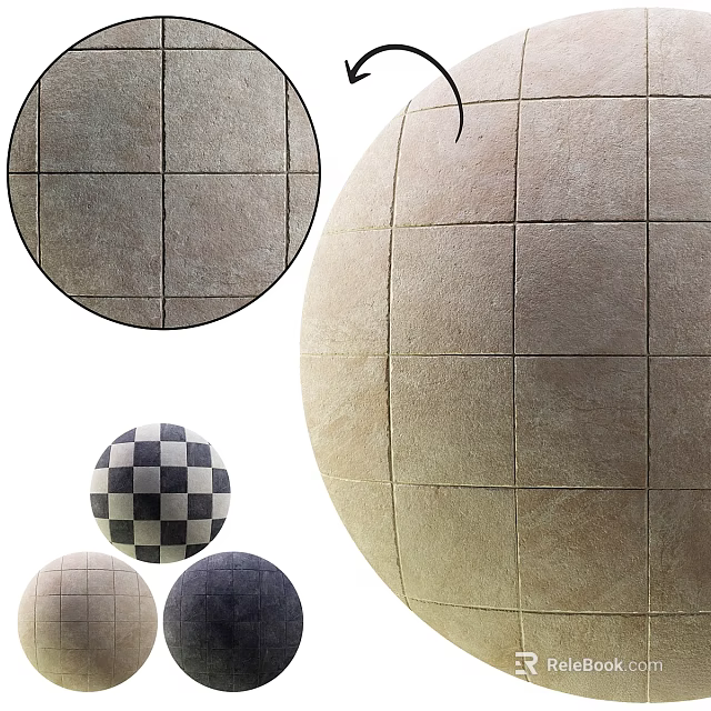 Textured Circular And Spherical Components With Checkerboard Patterns And Various Colored Surfaces 3d model 