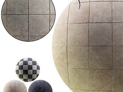 Textured Circular And Spherical Components With Checkerboard Patterns And Various Colored Surfaces 3d model