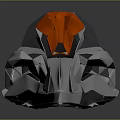 Futuristic Gray Concept Vehicle With Orange Cockpit And Sleek Geometric Design