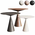 Modern Side Tables With Conical Base And Round Top In Neutral Tones