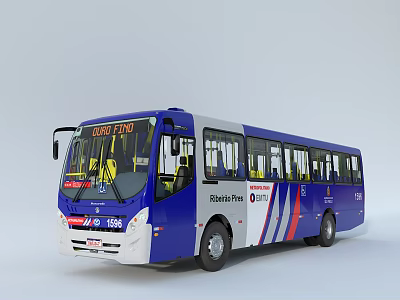 Rapid Penang Blue And White Modern City Bus With Electronic Display Route 103 Teluk Bahang 3d model