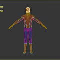 3D Rendering of Spider Man in Red and Blue Suit with Spider Logo