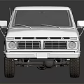 Stylish White Pickup Truck On Dark Background With Clear Reflection 3d model