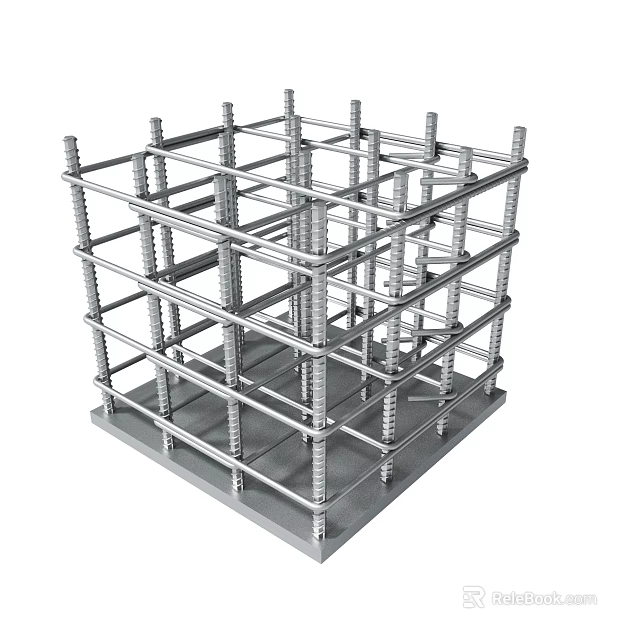 Reinforced Steel Grid Framework Structure For Building Construction Support 3d model 
