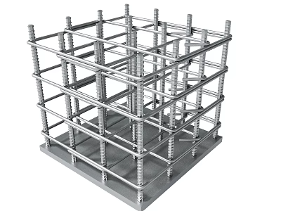 Reinforced Steel Grid Framework Structure For Building Construction Support 3d model