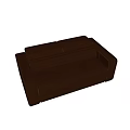 Contemporary Brown Upholstered Sofa With Stitched Details And Ottoman